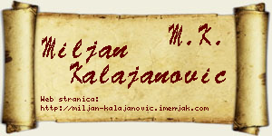 Miljan Kalajanović vizit kartica